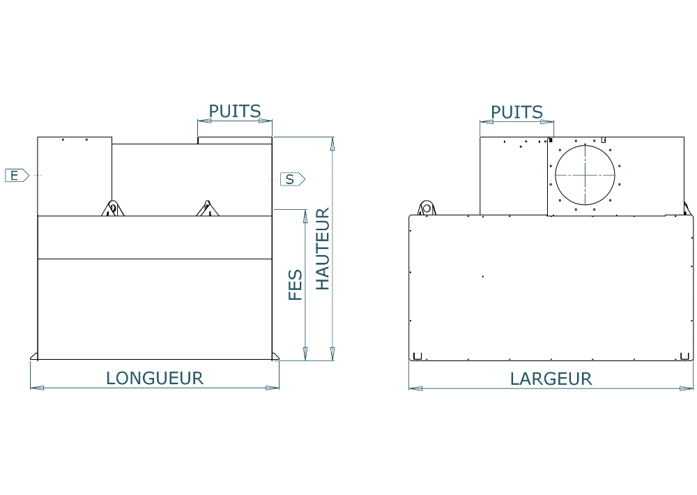 séparateur débourbeur à hydrocarbures avec coalesceur taille 43 sca 43 schéma