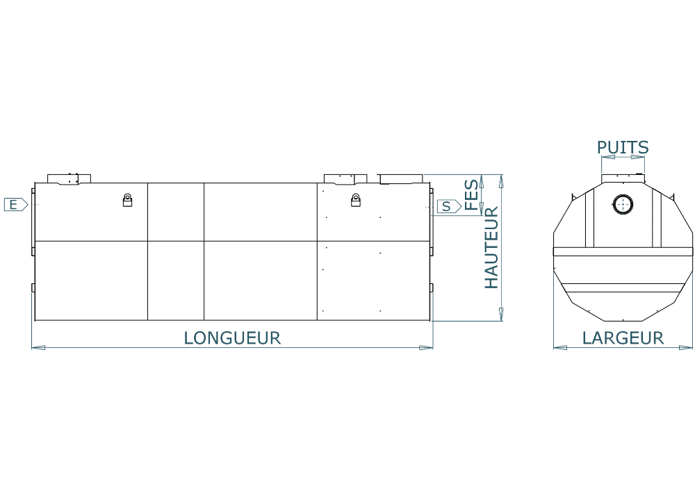 décanteur lamellaire avec obturateur dlf schéma