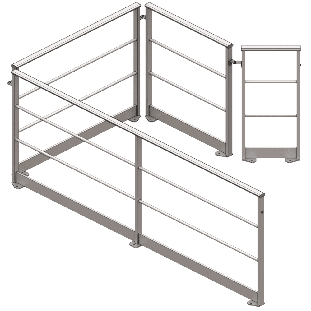 garde corps aluminium modulable gc vue isométrique