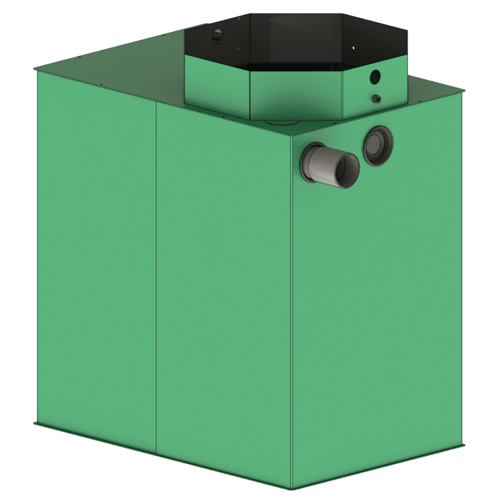 séparateur à graisses et fécules inox taille 02 sdgfi 02 vue isométrique