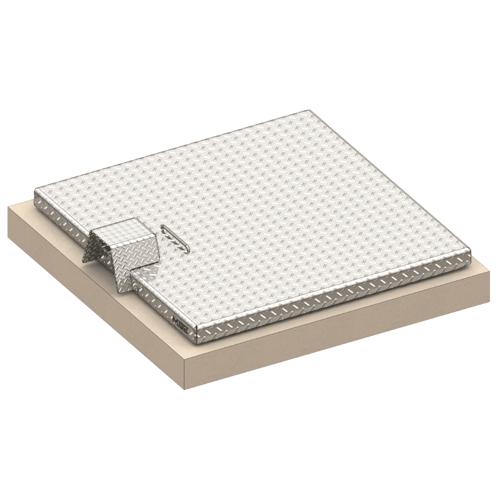 trappe en applique aluminium vue isométrique