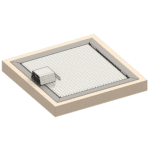 trappe encastrée articulée aluminium vue isométrique