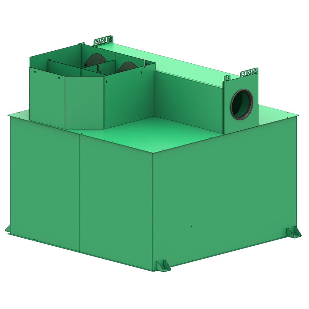 séparateur débourbeur à hydrocarbures avec coalesceur sca sl3v2 vue isométrique