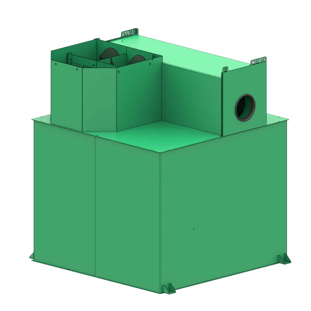 séparateur débourbeur à hydrocarbures avec coalesceur sca sl3v3 vue isométrique