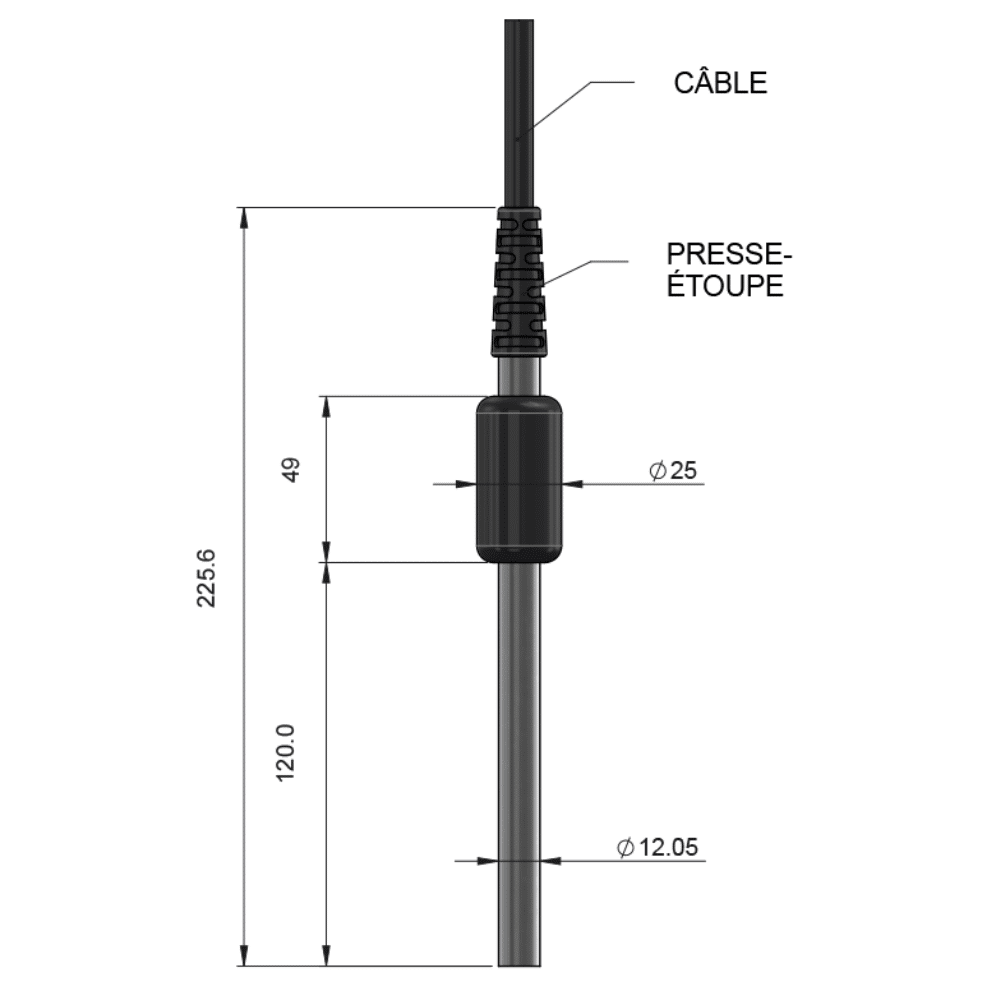 sonde pp 14205 dimensions